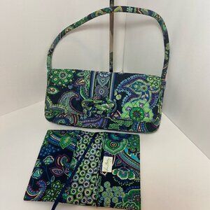 Vera Bradley Blue Rhapsody Shoulder Bag + Matching Book Cover – Retired Print